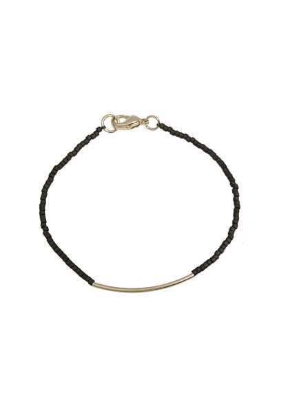 Mint Glass Bead & Tube - Nero Donna Braccialetto (A5018)